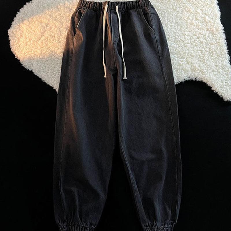 Blugi harem largi, casual, pentru femei, primăvară, toamnă, elastici, talie înaltă, pantaloni largi din denim, moda coreeană, supradimensionate, 100 kg, vintage, vaqueros