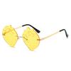 Personalized Rimless Peach Sunglasses Men'S And Women'S Tide Dance Party Concave Sunglasses Hip-Hop Glasses