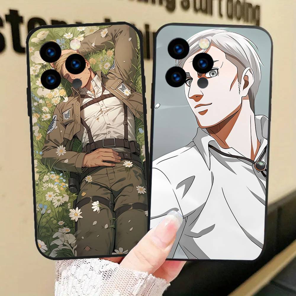 Erwin Smith Anime Phone Case For IPhone 17 Air 16 15 14 13 Pro Max 11 12 Black Silicone Cover