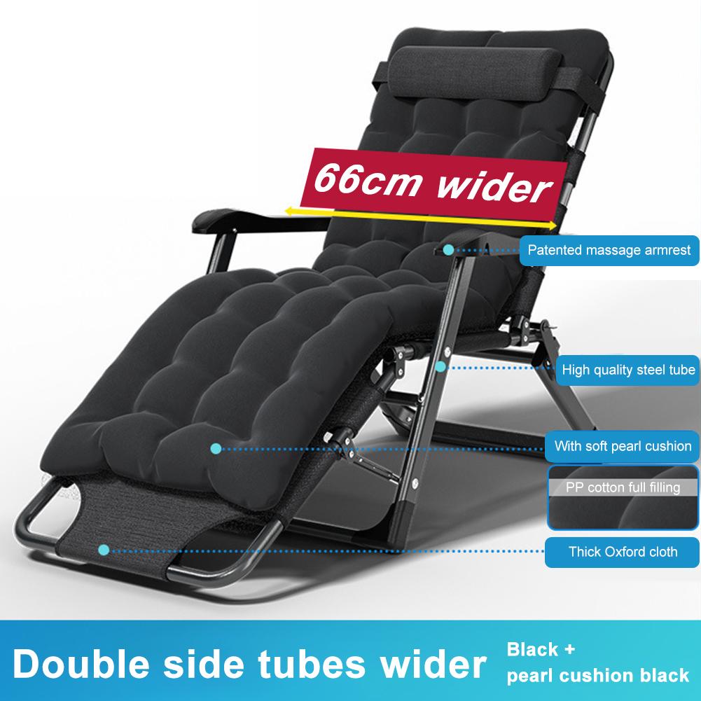 Folding Lounge Chair Versatile Foldable Patio Recliner Adjustable Patio Recliner with Headrest Cushion for Home Office
