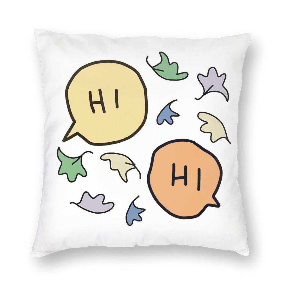 

Heartstopper Привет С Листьями Наволочка Полиэстер Лен Бархат Креативный Декор На Молнии Наволочка для Подушки Комнатная Наволочка 18 12x12Inch