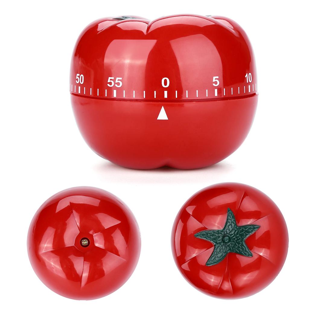 Mechanický kuchyňský časovač ve tvaru rajčete s odpočítáváním 60 minut - pomocník při vaření a pečení