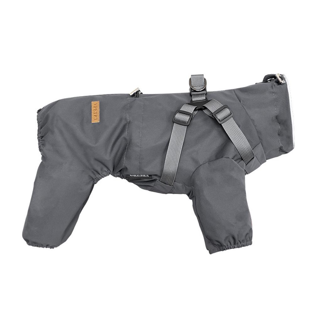 

Dog Raincoat with Harness Waterproof Pet Rain Jacket for Small Dogs Adjustable Reflective Dog Rain Overalls with 4 Legs mascotas S белый