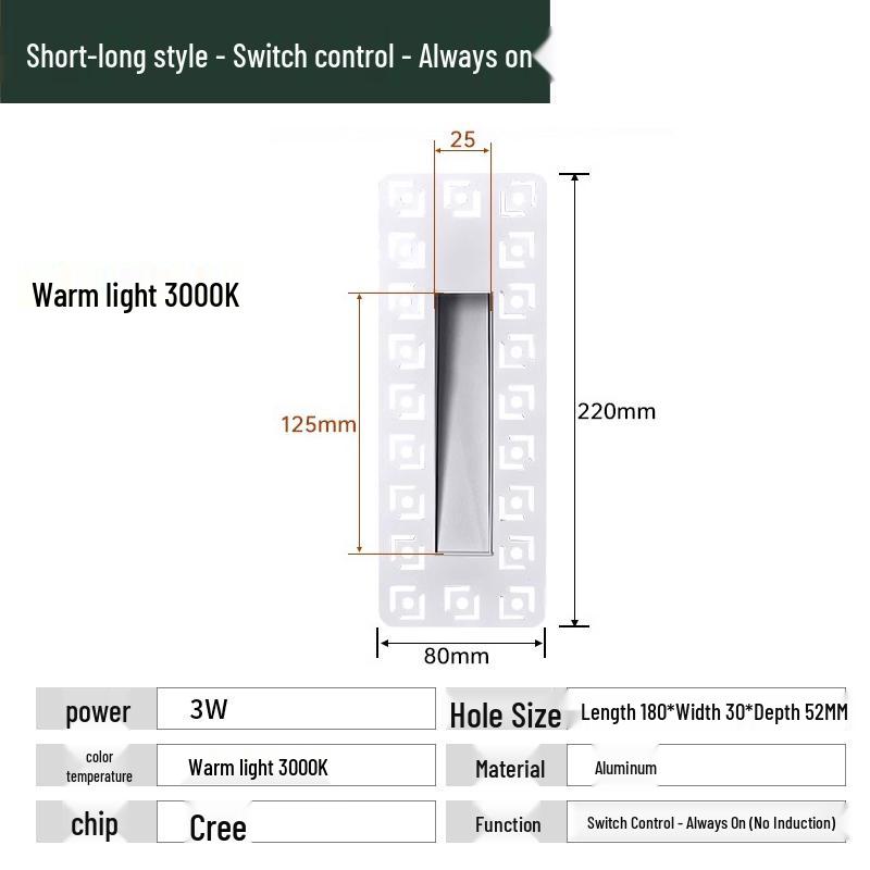 Recessed Frameless LED Stair and Corridor Light