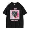 I Eat Cement Cursed Cat Funny Meme T Shirt Men Women's Fashion Humor Short Sleeve T Shirts Male High Quality Cotton T-shirt Tops