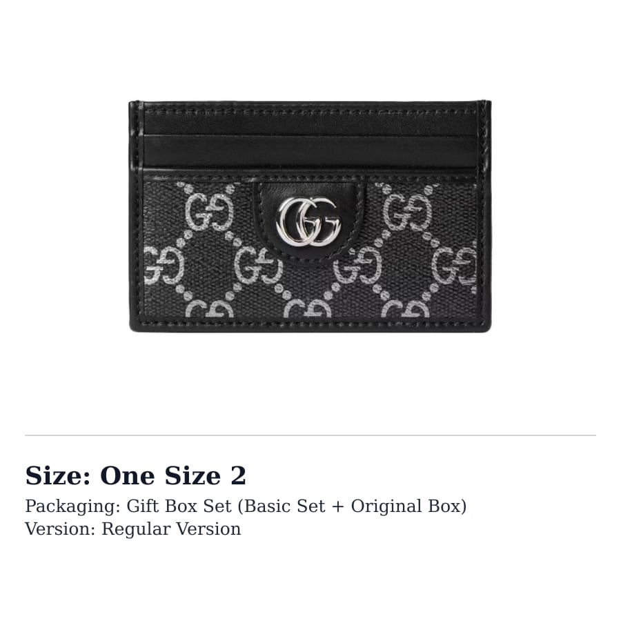 GUCCI Coated Fabric Card Holder Men's Black & Silver 834795-FAFUD-8643