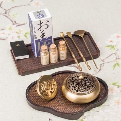 Pure Copper Incense Burner DIY Incense Seal Incense Road Entry Ceramic Set Incense Shovel Incense Spoon Extension Tool Gift Box