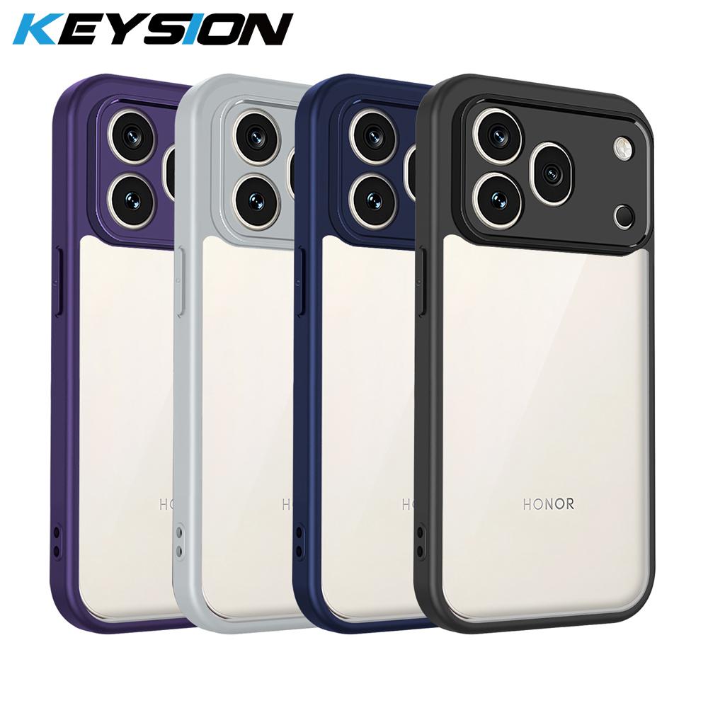 KEYSION Transparent Phone Case for HONOR 600 Pro 5G Soft Silicone+PC HD Clear Shockproof Phone Back Cover for Huawei Honor 600