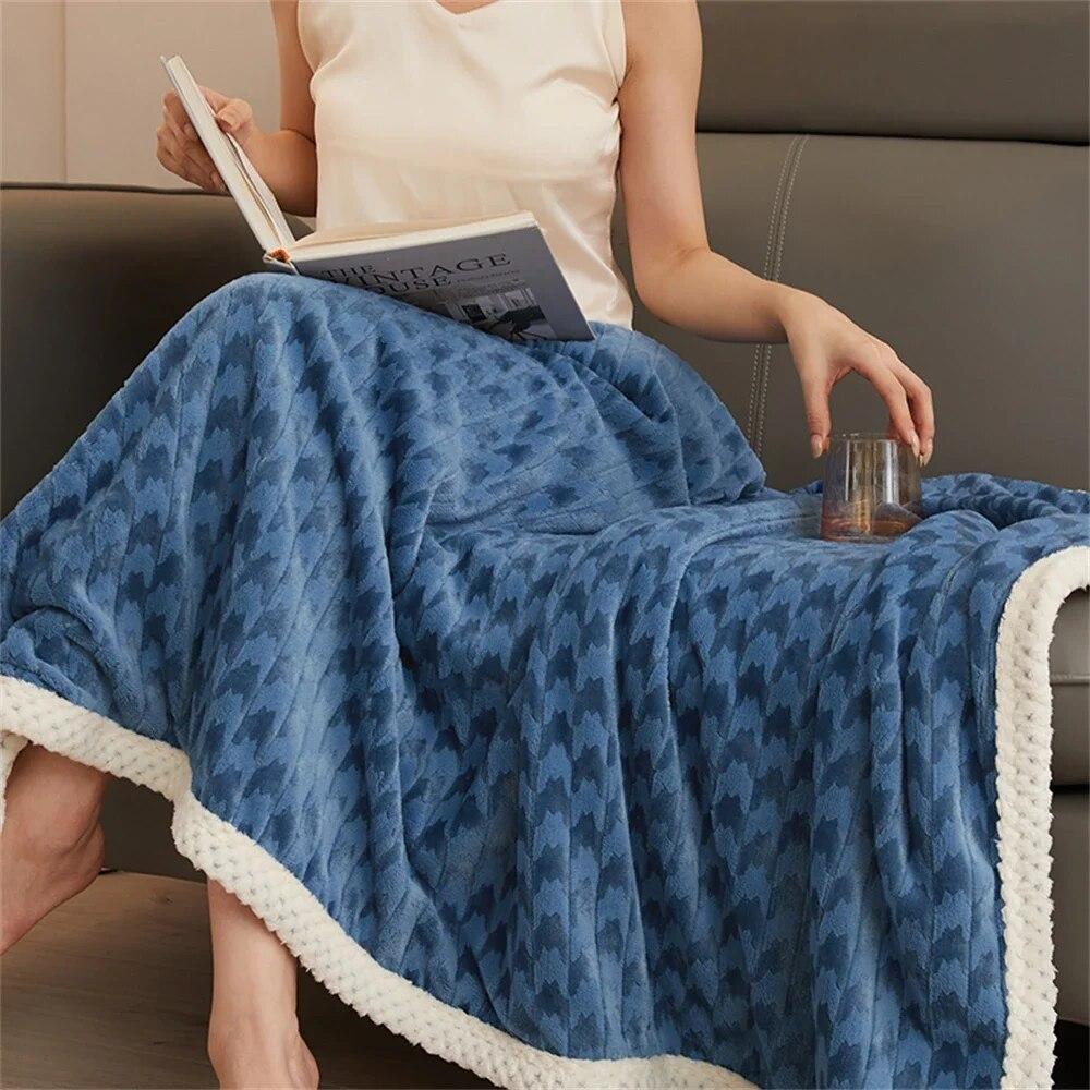 Thickened Blanket Soft Bedspread Shawl Blankets Portable Sofa Napping Warm Bedding Throw Blanket Bedroom Decoration Bed Cover