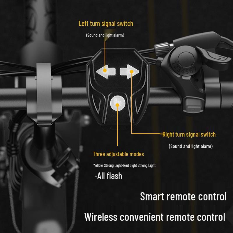 Bicycle USB Rechargeable Wireless Turn Signal Tail Light for Night Riding