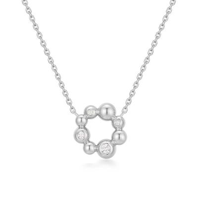 ANIA HAIE Silver Unbalanced Bead Circle 925 Silver Necklace N066-03H