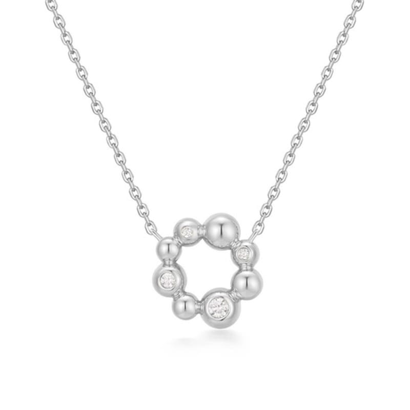 

ANIA HAIE Silver Unbalanced Bead Circle 925 Silver Necklace N066-03H single type