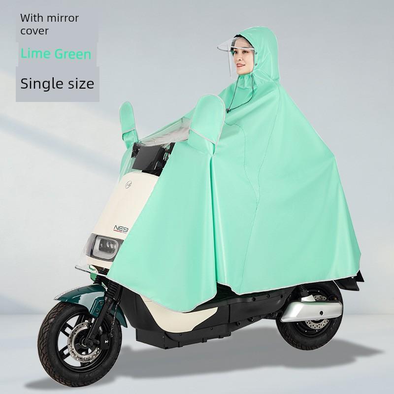 Raincoat for Electric Bikes and Motorcycles, Single or Double Person, Men's and Women's Models, Enlarged Size, Long Full-Body Rain Poncho for