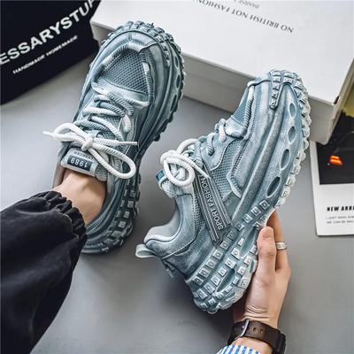 Mode Neue Sneaker Herren Dicksohlige Stoßdämpfende Herren Sport Laufschuhe Retro Nebelblau Dirty Shoe Outdoor Tenis Sneaker für Herren