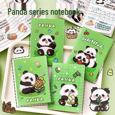 Uroczy Mini Notes Kieszonkowy z Pandą – Miękka Oprawa, Liniowany, Kreskówkowy Design dla Studentów