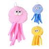 Hanging Fluffy Octopus Cat Toy Interactive Self Play Cat Teaser with Bell Soft Plush Octopus Toy with Elastic String for Indoor Kitten Chasing Playing
