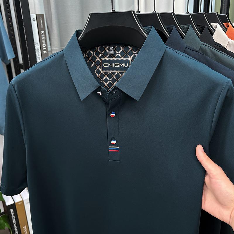 Men's POLO Shirt Short Sleeve Lapel Premium Embroidered T-Shirt Men's Casual Business Dad Wear