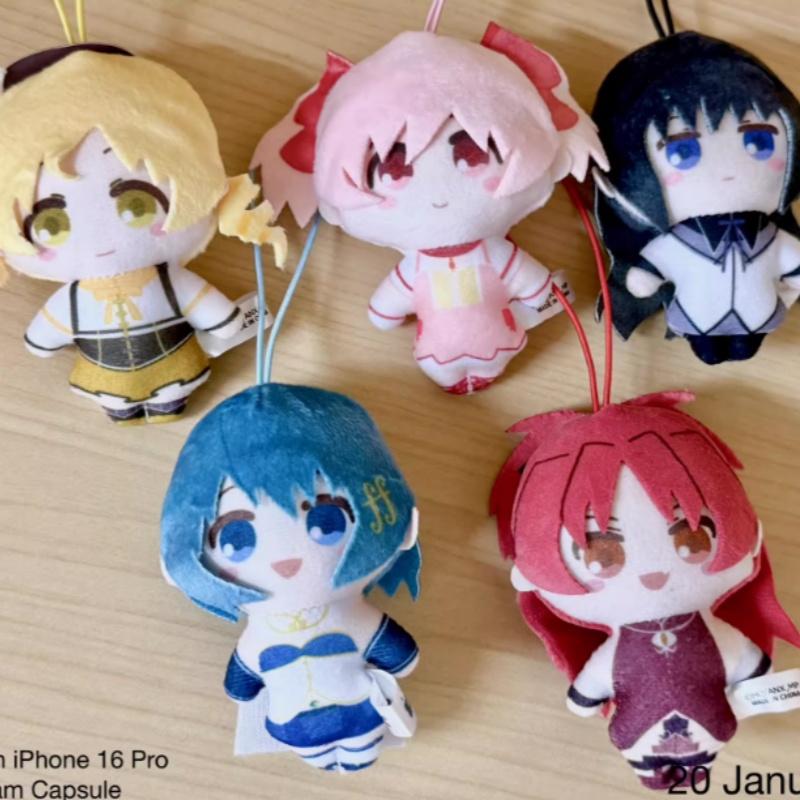 FUKUYA Authentic Puella Magi Madoka Magica Plush Keychain Madoka Kaname Homura Akemi Mami Tomoe 8cm Anime Bag Pendant
