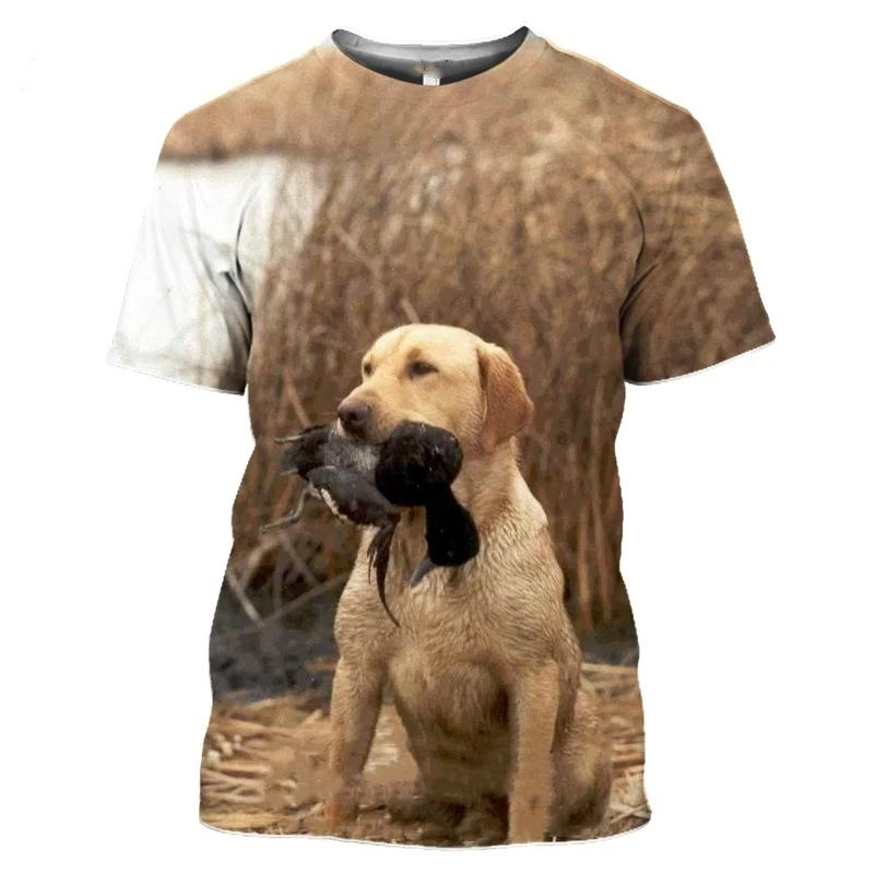 New Wild Duck Hunting Dog T-shirts 3D Printed Men's Women Short Sleeve O-Neck T Shirt Jungle Camouflage Tees Tops Man Clothing