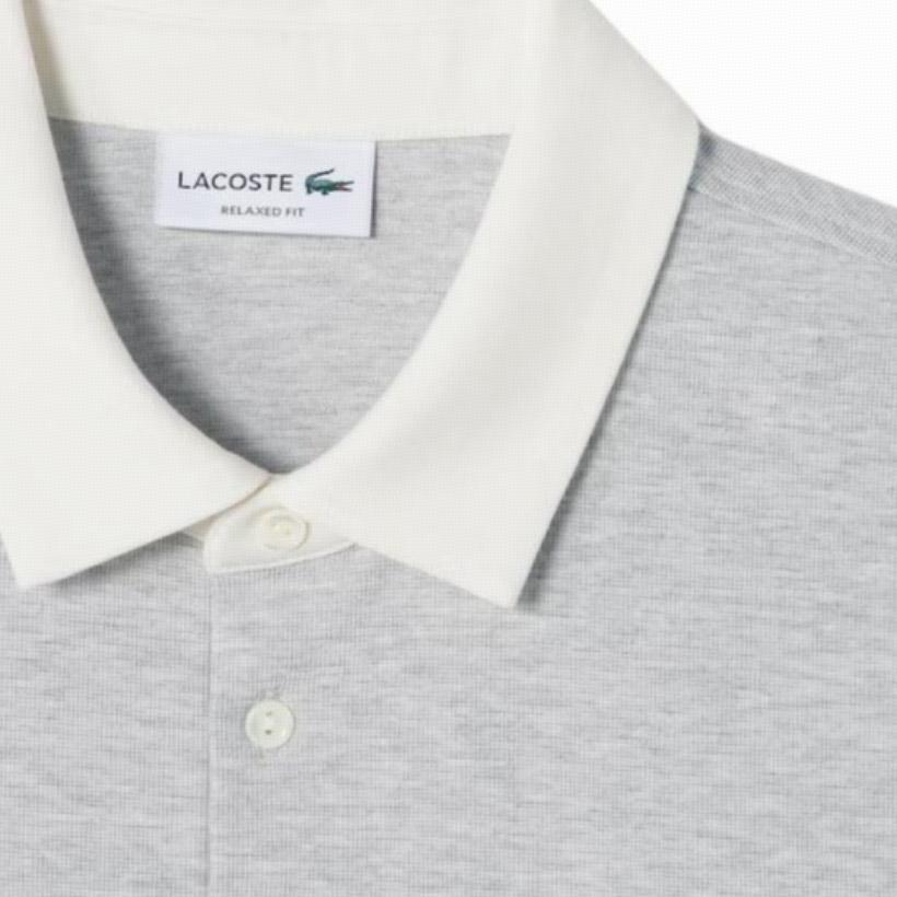 LACOSTE Polo Shirt Men's Light Gray PH644E-55G-CCA