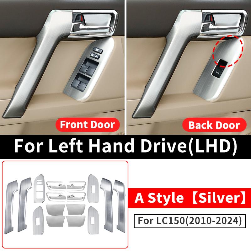 For Right Rudder Toyota Land Cruiser Prado 150 2010-2023 Door Handle Decorative Glass Switch Button LC150 Interior Accessories
