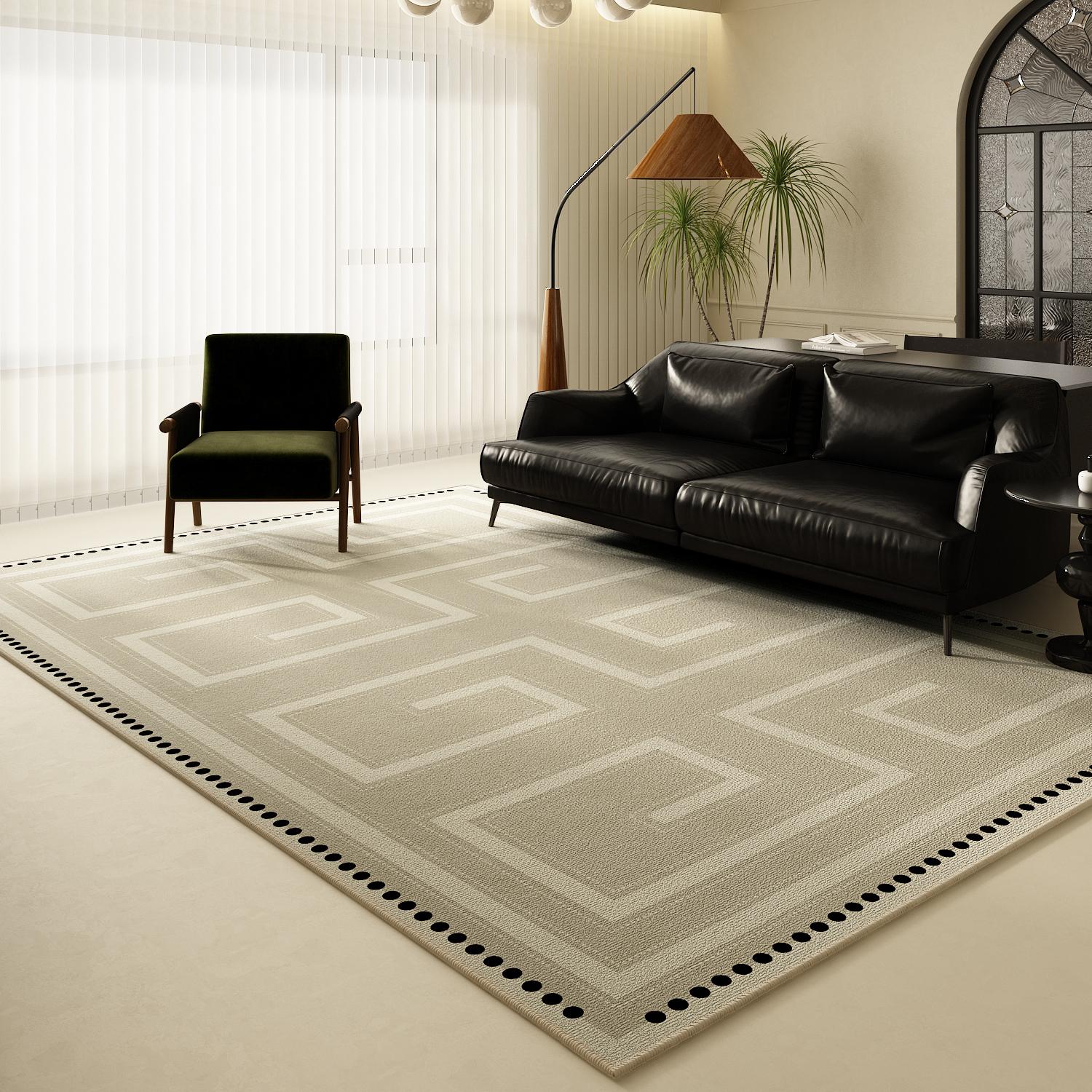 

Thick Cloakroom Anti-slip Mat American Retro Carpets for Living Room Light Luxury Bedroom Decor Geometric Rug Home Study Carpet 80*120cm