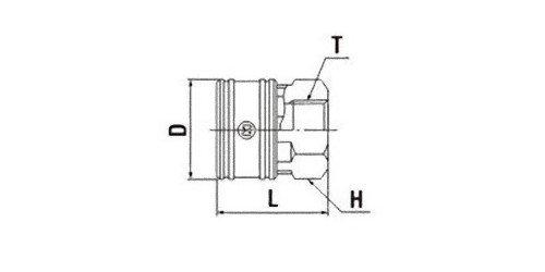 Nitto Kohki Medium Pressure TSP Coupler Socket Male Thread Stainless Steel (For Mounting) R1/2 4TSF-X100-SUS