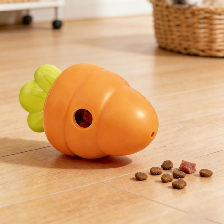 Chew Resistant Carrot Shape Pet Treats Feeder Toy Slow Feeder Food Dispenser For Dog Cats Mental And Physical Exercise