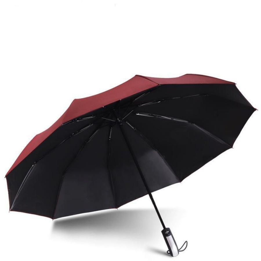 

Automatic Folding Umbrella, Ten-Bone Umbrella Is Strong, Windproof and Rainproof, Large Umbrella for Business Use IRON&10K червоний