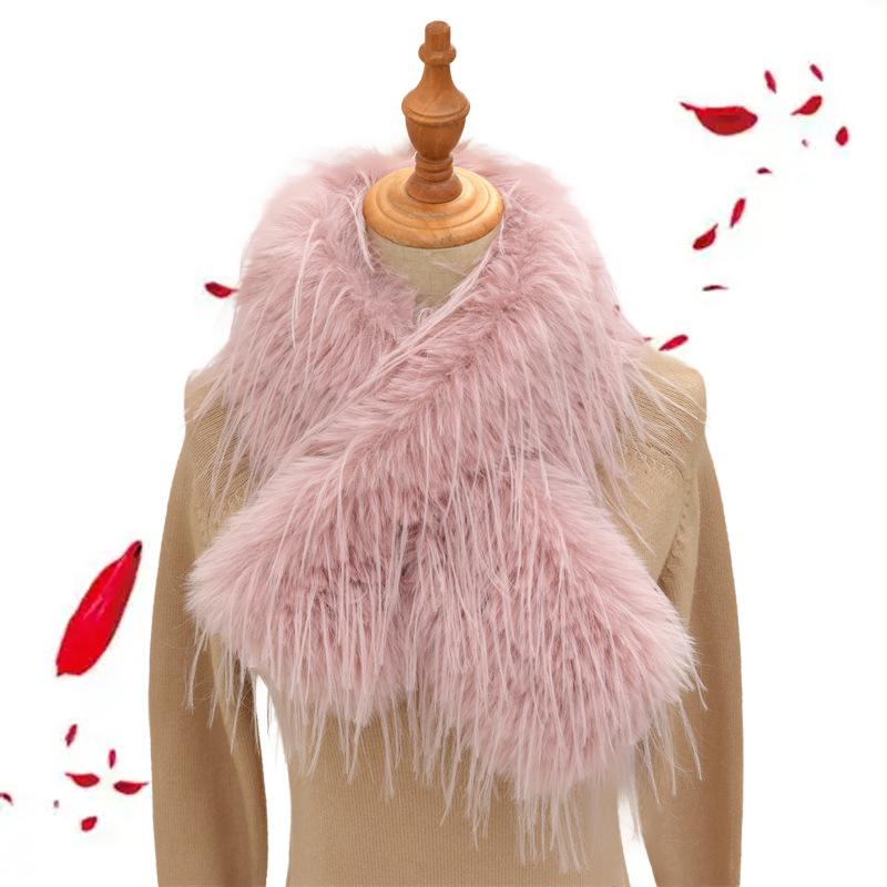 Fashionable versatile fur scarf, unisex neck warmer, double-layer thickened, warm and elegant faux fur scarf, fisherman hat