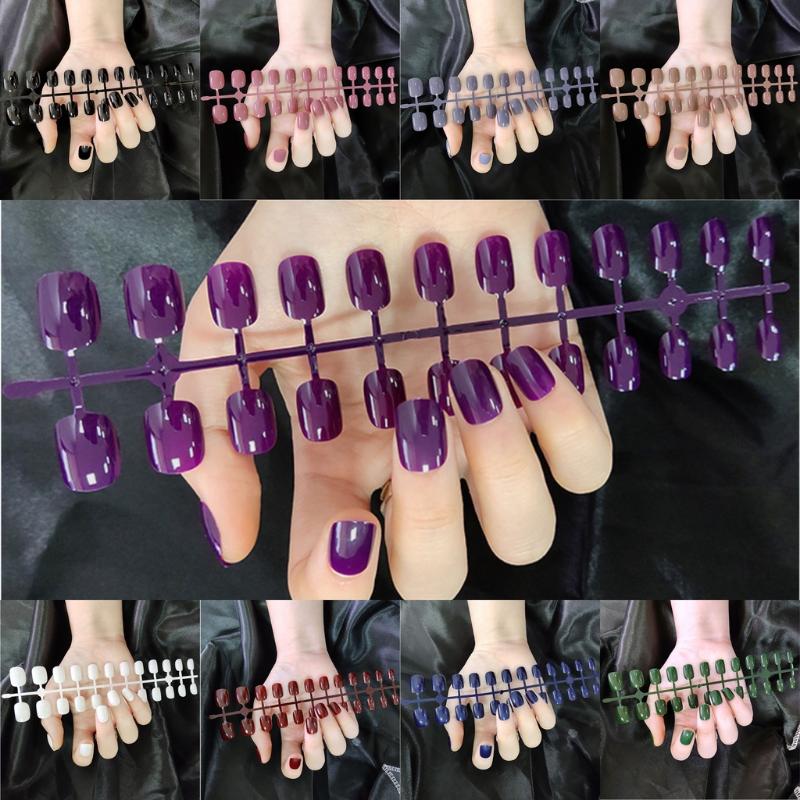 

Фальшивые ногти 24шт / фальшивые французские акриловые накладные кончики для ногтей точечные искусственные ногти / накладные ногти с дизайном / искусственные ногти / накладные ногти / акриловые ногти