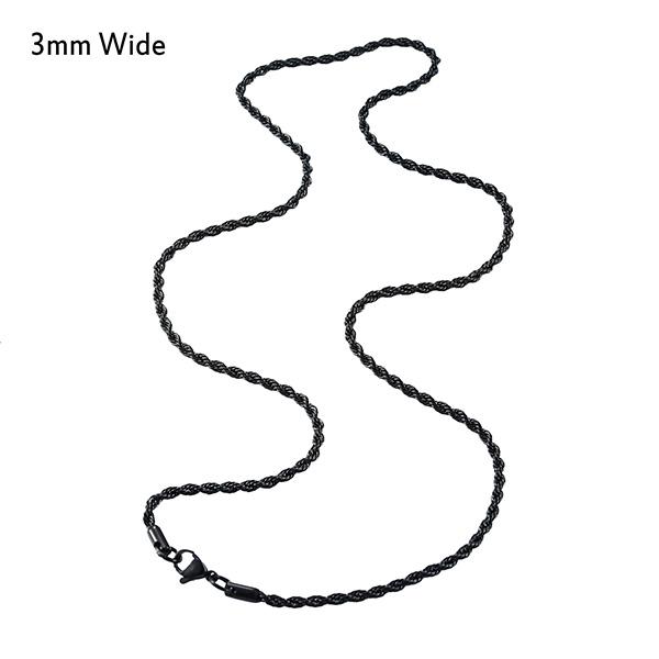 5 Colors Stainless Steel Twist Rope Chain Necklace for Women Men Black/Silver/Gold Color Plated Choker Metal Fashion Jewelry