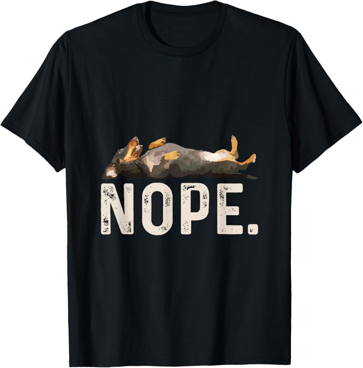 Nope Lazy Dachshund T-shirt S
