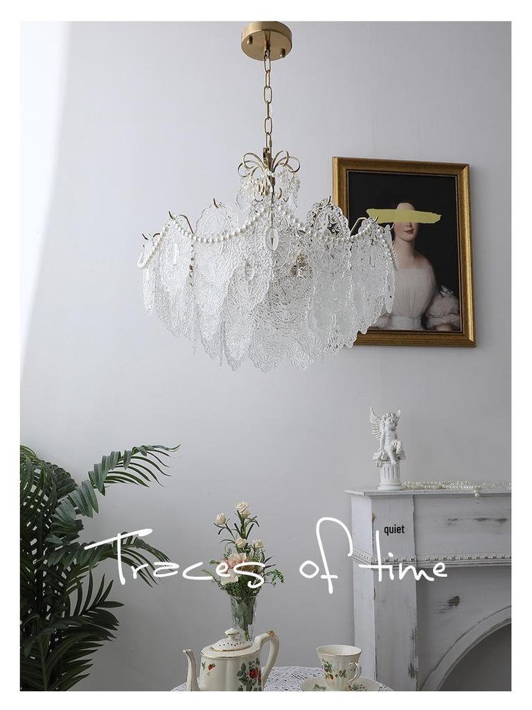 Classic Retro French Glass Crystal Chandelier for Living Room, Restaurant, or Bedroom