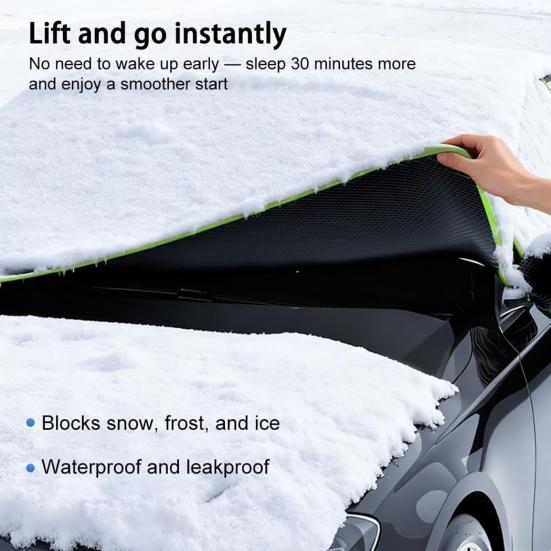 Magnetische Schneedecke für Autowindschutzscheibe 4-lagige Windschutzscheibenabdeckung Winter Schnee Eis Sonne Frostschutzabdeckung für die meisten Fahrzeuge SUV LKW