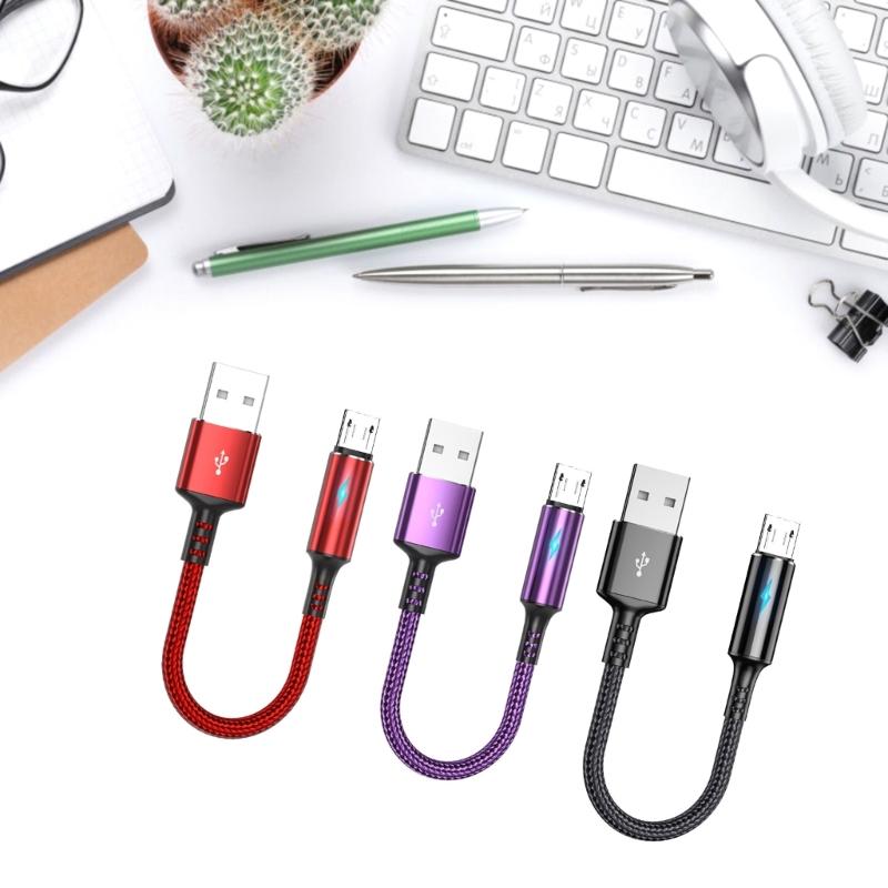 Short Micro USB Cable, USB to Micro USB NylonBraided Fast Charge Cable,Support 480Mbps Data Transmission