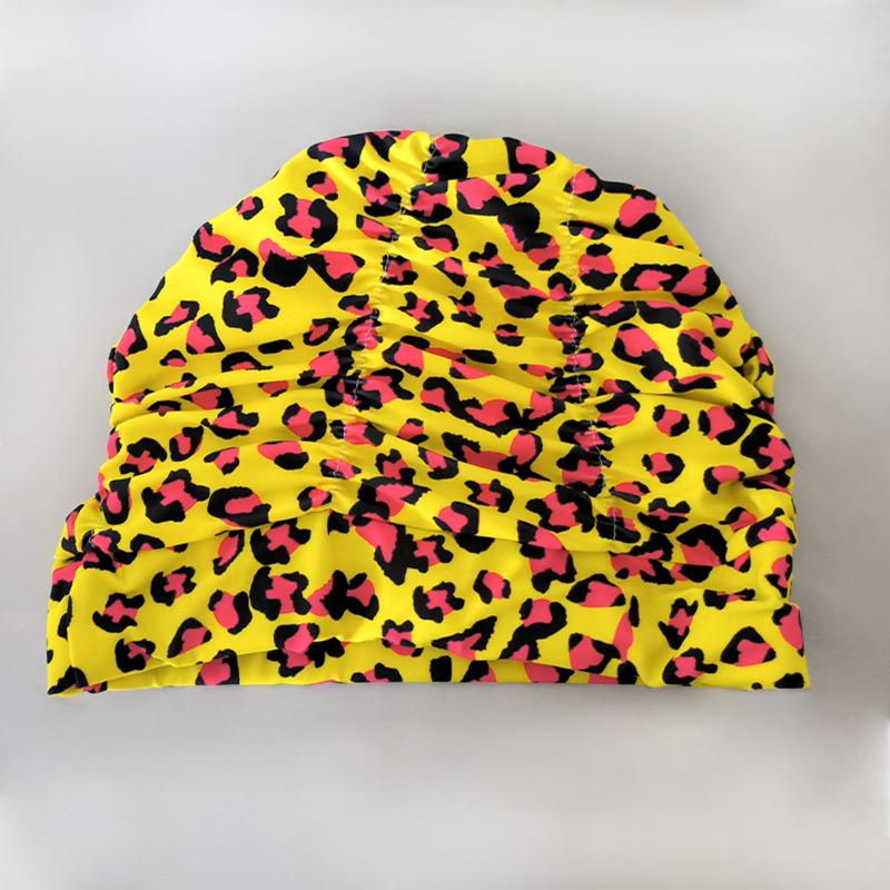 Sommer Damen Badekappe mit Druck Weiblich Nicht Würgend Kopf Hochelastisch Bequem Badekappe Erwachsener Sportkappe