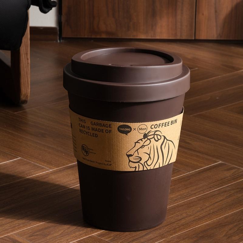 Tabletop Coffee Cup Trash Can Swing Open Cover Great For Kitchen Living Area Or Workplace