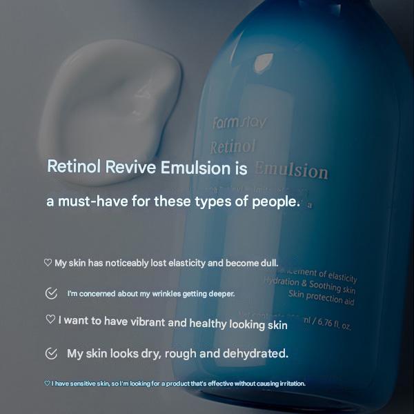 FARM STAY Retinol Revive Emulsion 200ml (3 Options)