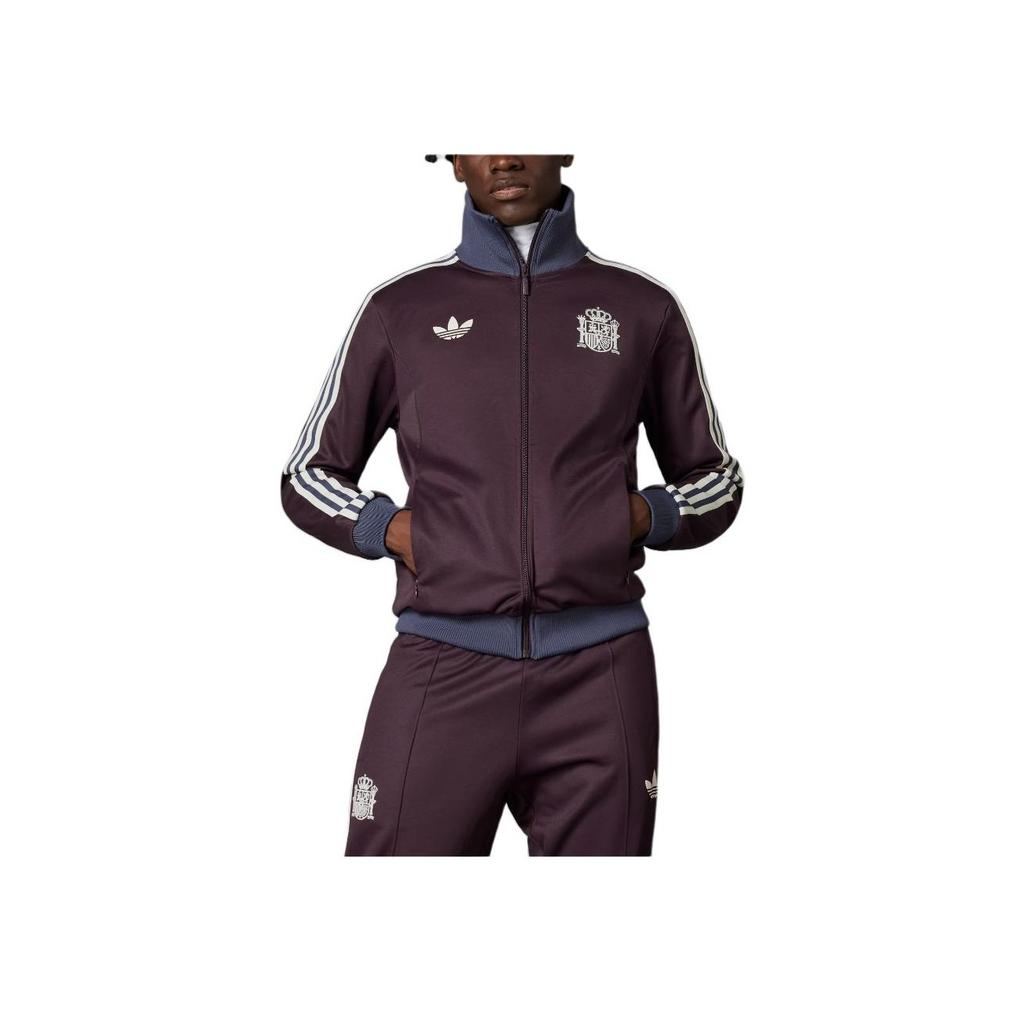 Adidas Originals Beckenbauer Track Top Spain Football Casual Culture Jacket Men Tops Burgundy IU2136