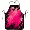 1pc Pink Paint Splash Abstract Art Print Apron, Durable And Easy To Clean, Adjustable Waistband, Polyester Material, for Kitchen Cooking, Gardening, O