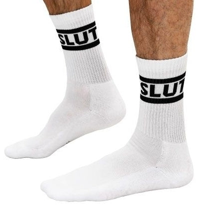 White Slut Crew Socks - Mr B - Mister B - SOCKS