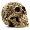 Flower Skull Figurine Decoration Halloween 3D Head Collectible Skeleton Display Lifelike Skull Day of the Dead Ornament