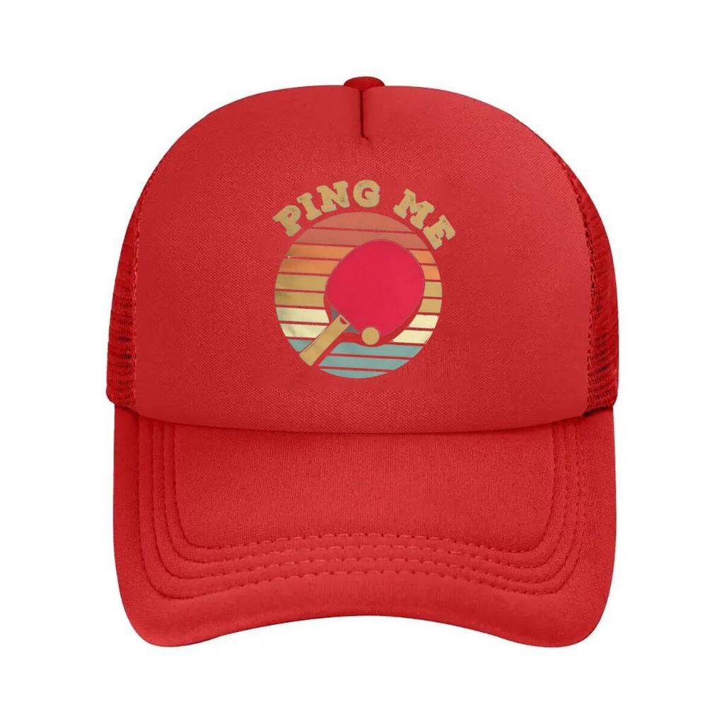 Retro Ping Pong Ping Me Graphic Mesh Baseball Cap Casual Hat Outdoor  For Womens Unisex FeUnisex