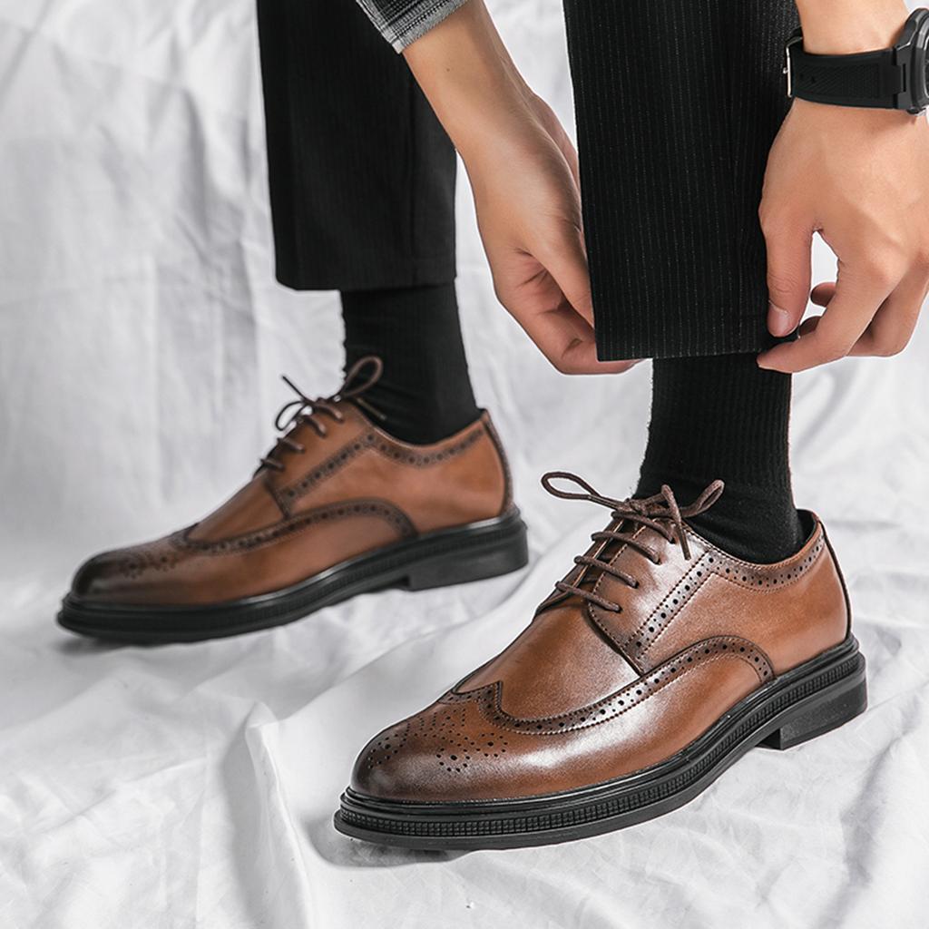 Scarpe Brock British Derby Interno Sposo Matrimonio Business Vestito Casual Scarpe in Pelle Estate