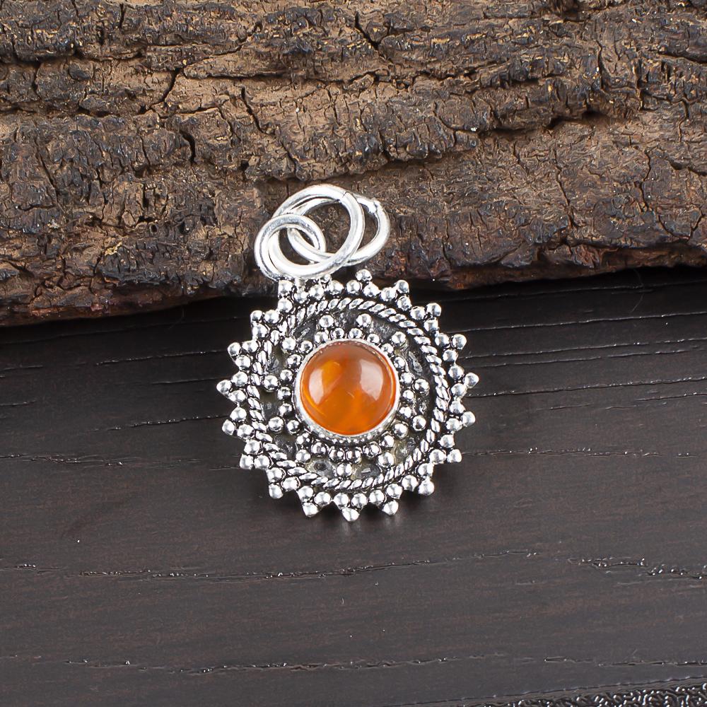 

Кулон из сердолика, Кулон из натурального драгоценного камня из стерлингового серебра 925 пробы, Ювелирное изделие ручной работы, Подарок на день рождения и годовщину для нее 1.03 Inches оранжевый