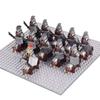 MOC Medieval Uruk-hai Orc Soldiers Raider Vargr Wolf Mount Knights Mini Figurine Building Block Set Educational Toy for Kids