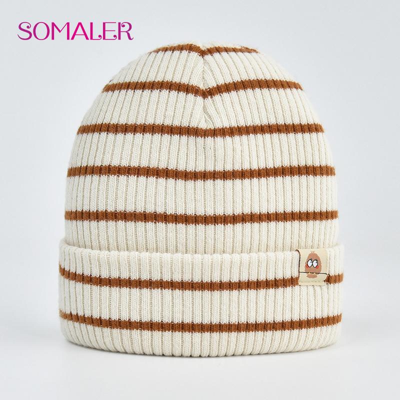 

SOMALER Детские шапки для малышей, мальчиков и девочек, зимние шапки, детские теплые вязаные шапки коричневый/бежевый