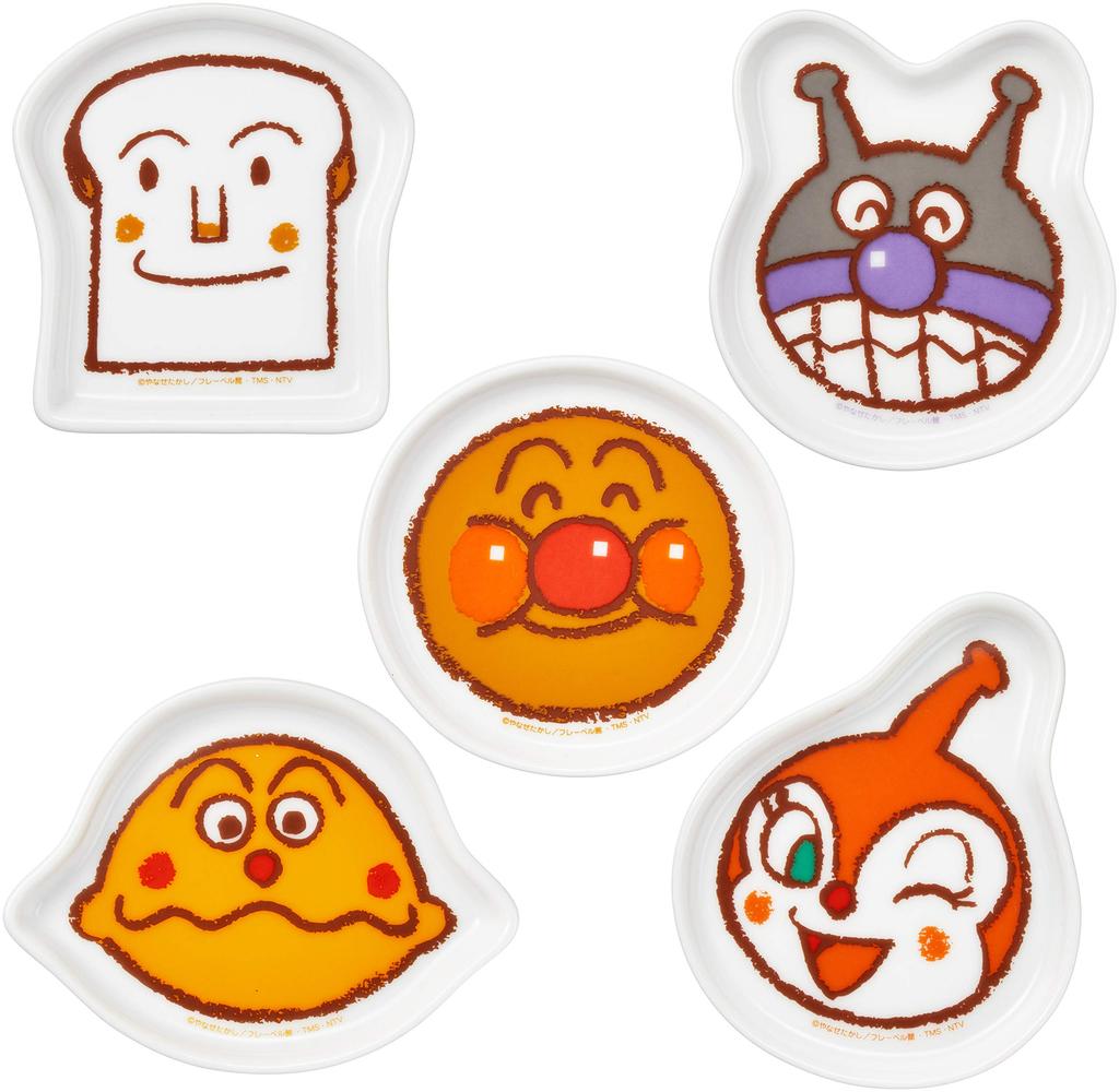 Go! Anpanman" Face-Shaped Small Plate Set for Children, Tableware 432750