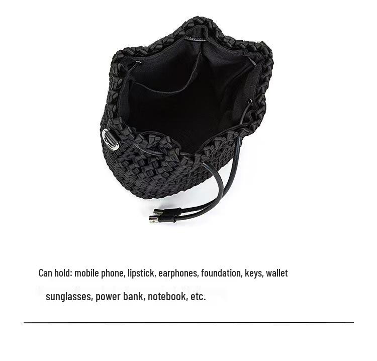Handmade Textured Pinwheel Knot Crossbody Bucket Bag for Women